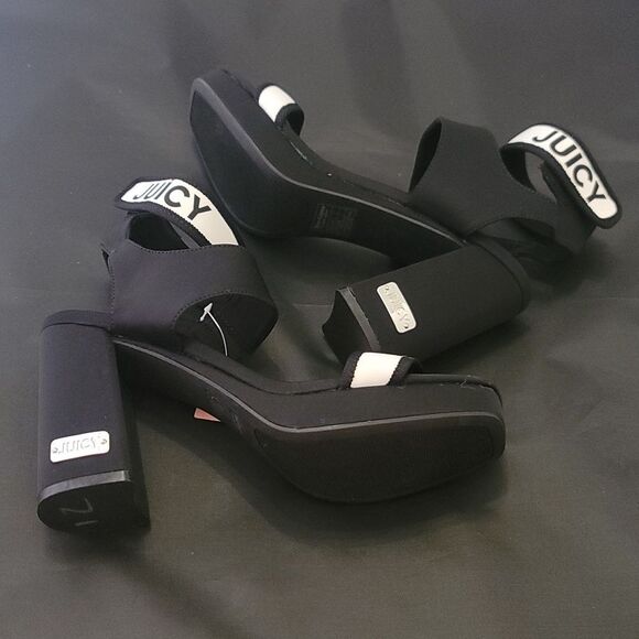 BRAND NEW JUICY COUTURE WOMEN'S GLISTEN PLATFORM STRETCH HEEL SANDALS R3 - Picture 12 of 15